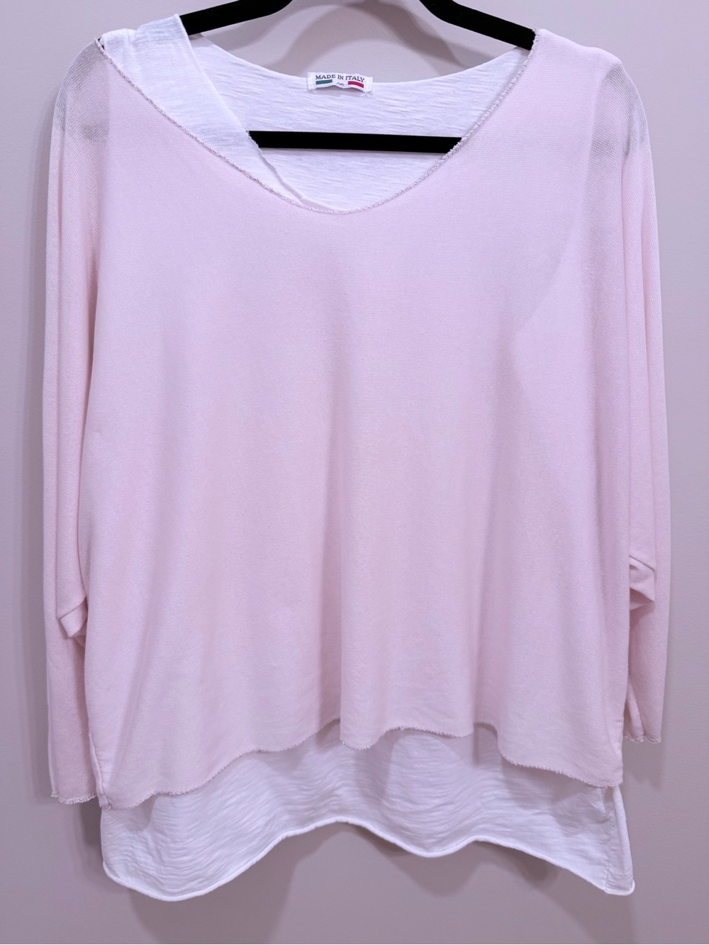 White Top Made in Italy | Minimalist V-Neck | Lightweight Summer Tee 🇮🇹M